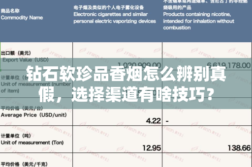 钻石软珍品香烟怎么辨别真假，选择渠道有啥技巧？